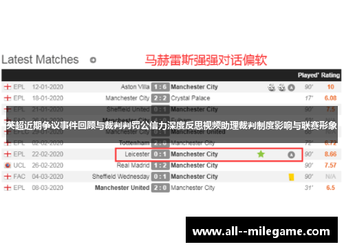 英超近期争议事件回顾与裁判判罚公信力深度反思视频助理裁判制度影响与联赛形象 英超近期争议事件回顾与裁判判罚公信力深度反思视频助理裁判制度影响与联赛形象